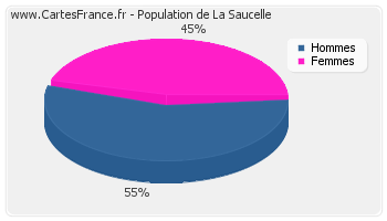 Répartition de la population de La Saucelle en 2007